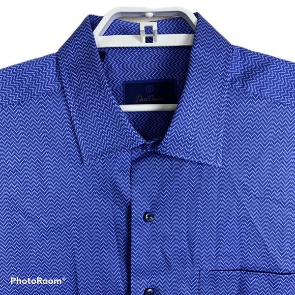 🔥 David Donahue Zigzag Striped Long Sleeve Shirt 🔥sale - Picture 3 of 8